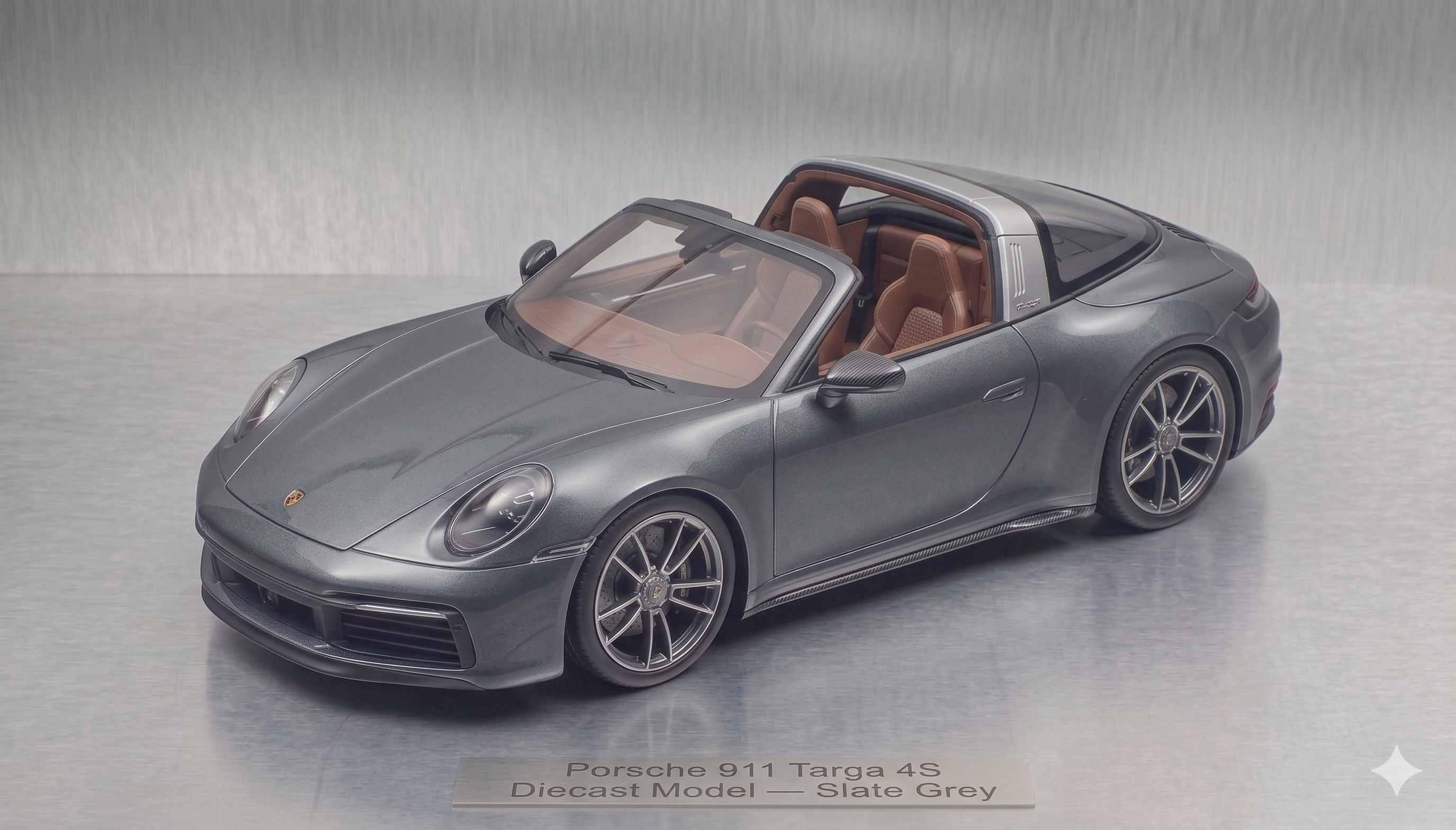 Porsche 911 Targa 4S Diecast Model — Slate Grey